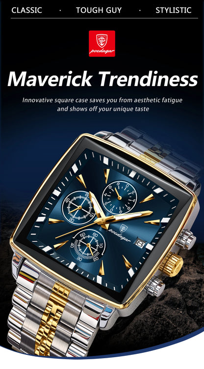 Luminous Waterproof Men's Chronograph Watch with Date - Smarsty