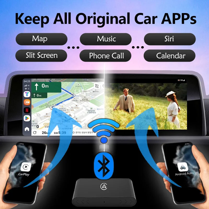 Wireless CarPlay Android Auto 2in1 Adapter Fast Connect - Smarsty