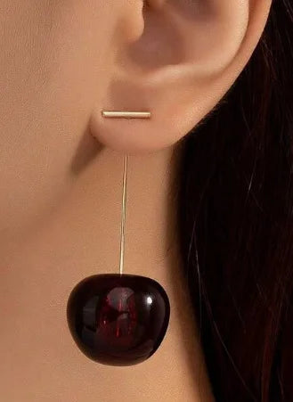 Cute Cherry Drop Earrings for Women - Trendy Summer Jewelry - Smarsty