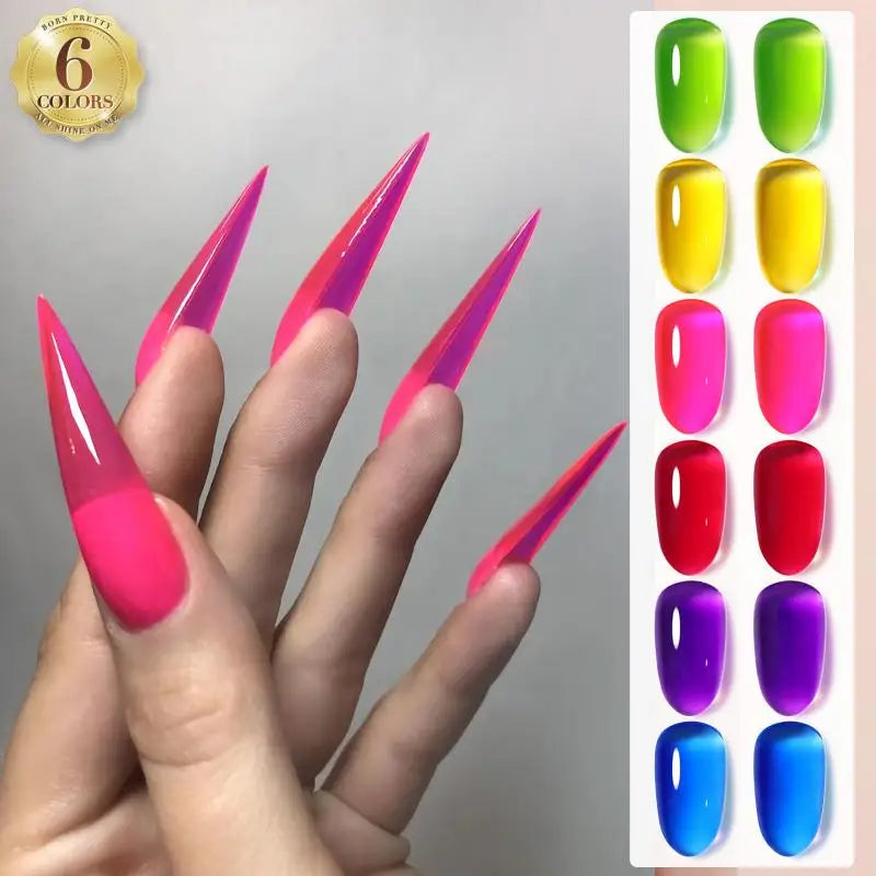 Born Pretty 6 Piece Gel Nail Polish Set Long Lasting Color - Smarsty