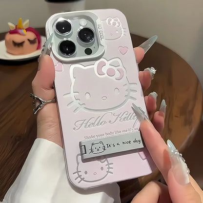 Hello Kitty Bracket Phone Case For iPhone Anti Drop Silicone - Smarsty