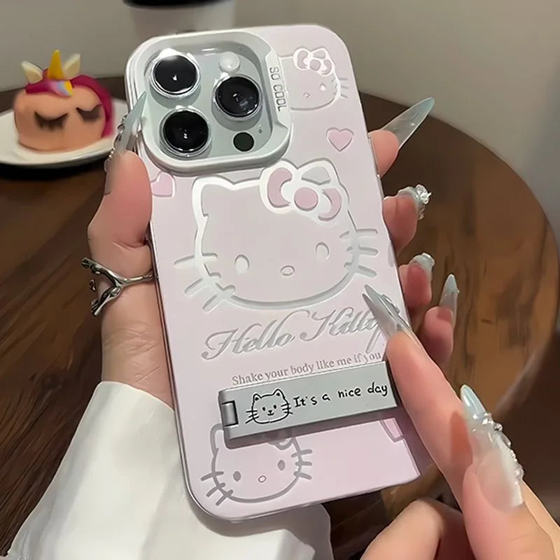 Hello Kitty Bracket Phone Case For iPhone Anti Drop Silicone - Smarsty
