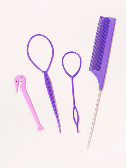 4-Piece Hair Styling Accessories Set with Braid Tool - Smarsty