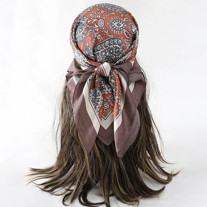 Silk Square Scarf for Women Summer Head Wrap - Smarsty