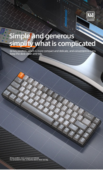 Wireless 60 Percent Mechanical Keyboard Bluetooth Hot Swap - Smarsty