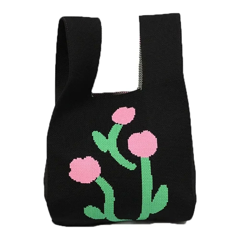 Cat Knit Handbag High Capacity Knot Wrist Bag For Women - Smarsty