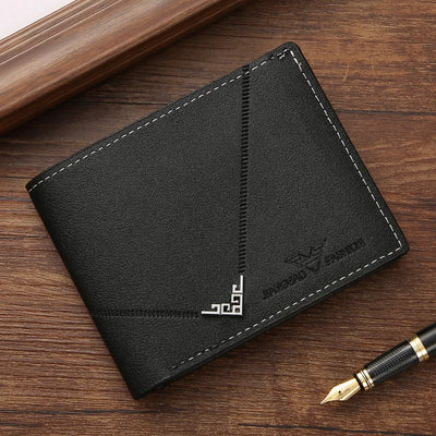 Men's Slim Money Clip Wallet Credit Card ID Holder Casual Male Leather Short Multi Card Holder Purses Business Man Bifold Wallet - Smarsty