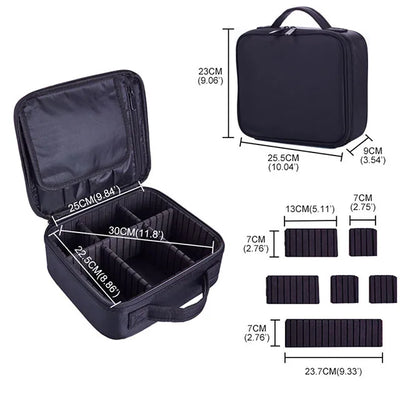 New Makeup Bag for Women Travel Waterproof Necessary Beauty Brush Embroidery Tool Storage Cosmetic Case Professional Makeup Box - Smarsty