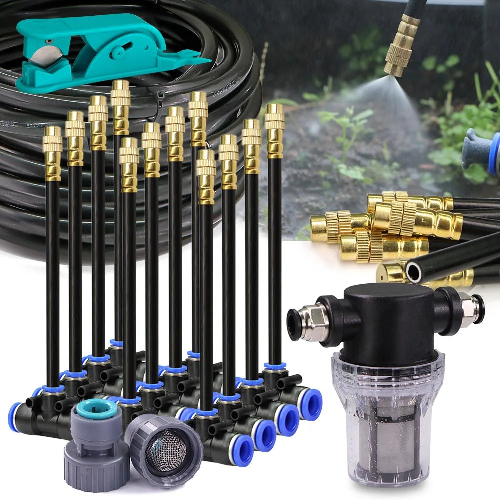Misting Cooling System with Adjustable Atomizer Nozzles - Smarsty