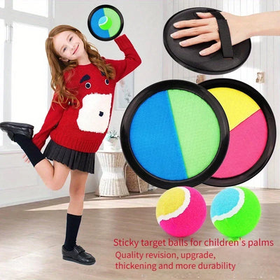 1Set Kids Sucker Sticky Ball Toy Outdoor Sports Catch Ball Game Set Throw And Catch Parent-Child Interactive Outdoor Toys by Smarsty