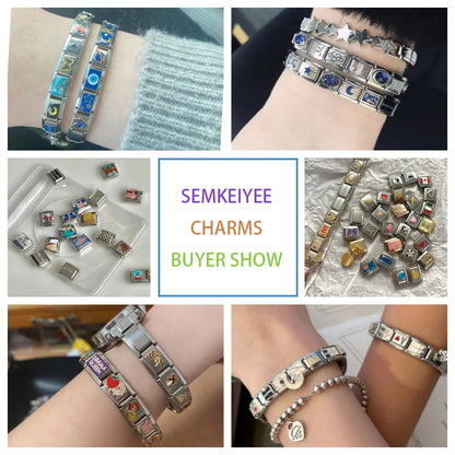 Italian Charm Bracelets DIY Stainless Steel Bangle Gift - Smarsty