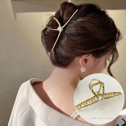 Korean Geometric Metal Hair Clip Durable Alloy Claw - Smarsty