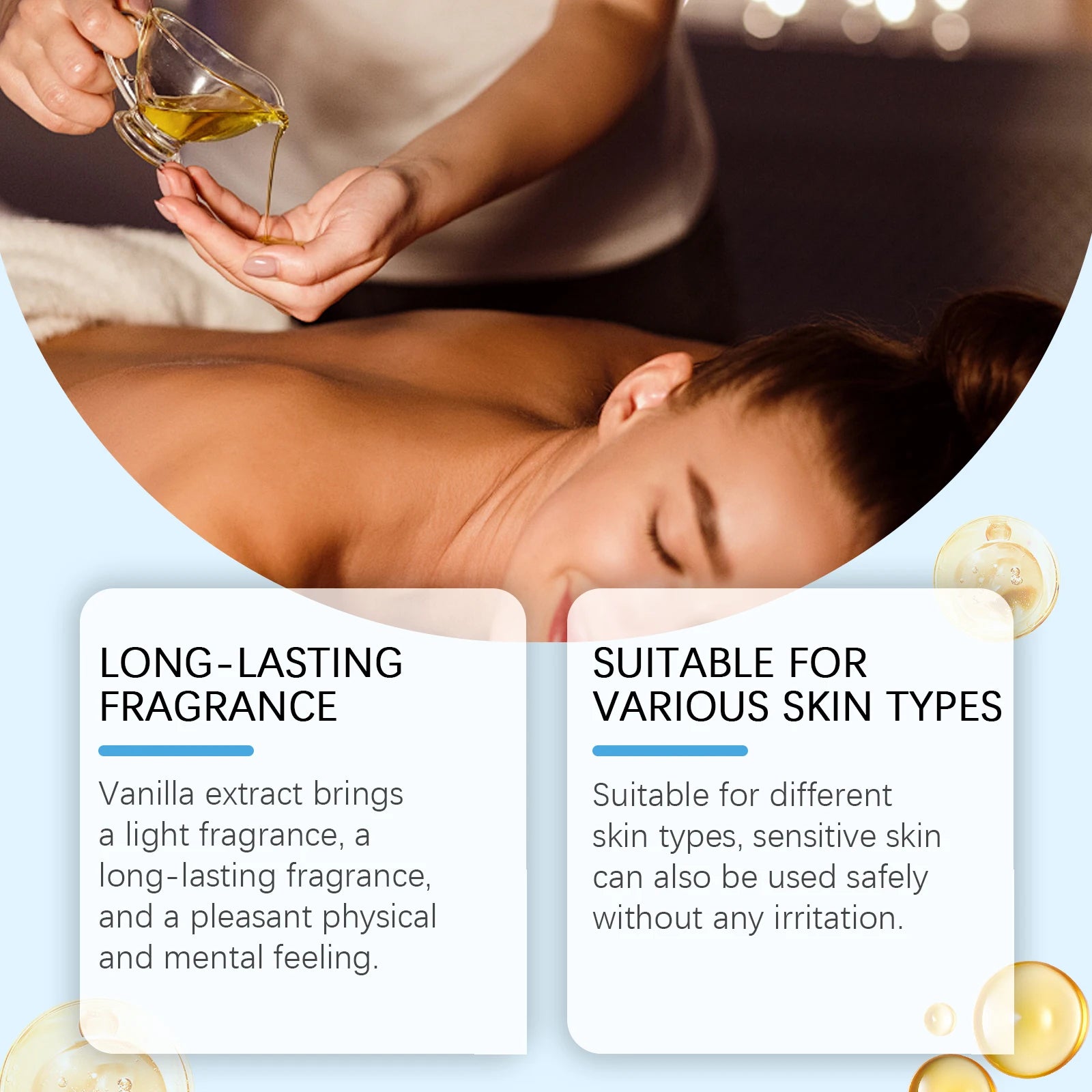 Vanilla Body Massage Oil for Deep Moisturizing and Stress Relief - Smarsty