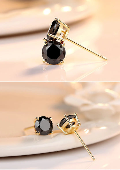 Certified Moissanite Stud Earrings 18K Plated Silver - Smarsty