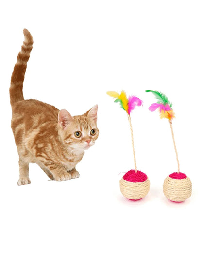 Interactive Colorful Feather Cat Toy for Engaging Play - Smarsty