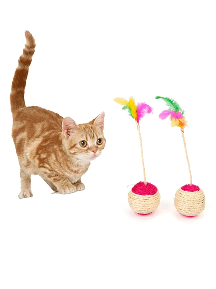 Interactive Colorful Feather Cat Toy for Engaging Play - Smarsty