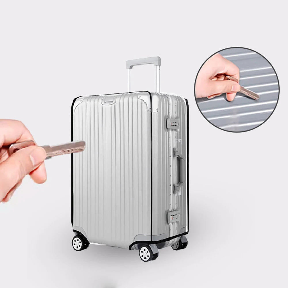 Transparent Pvc Luggage Protective Cover Wheeled Luggage Protective Cover Wear-Resistant Outer Cover Transparent Protective - Smarsty