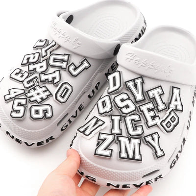 1 Pcs Letter Shoe Charms for Clog Sandals Shoe Decoration Number Alphabet Characters DIY Shoes Pins for Boy Girl Men Women - Smarsty