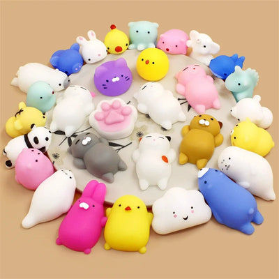 50-5PCS Mochi Squishies Kawaii Anima Squishy Toys For Kids Antistress Ball Squeeze Party Favors Stress Relief Toys For Birthday - Smarsty