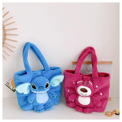 Disney Stitch Plush Shoulder Bag Cute Strawberry Bear - Smarsty