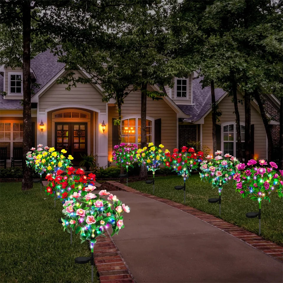 Waterproof LED Solar Azalea Flowers Lamp for Outdoor Decor - Smarsty