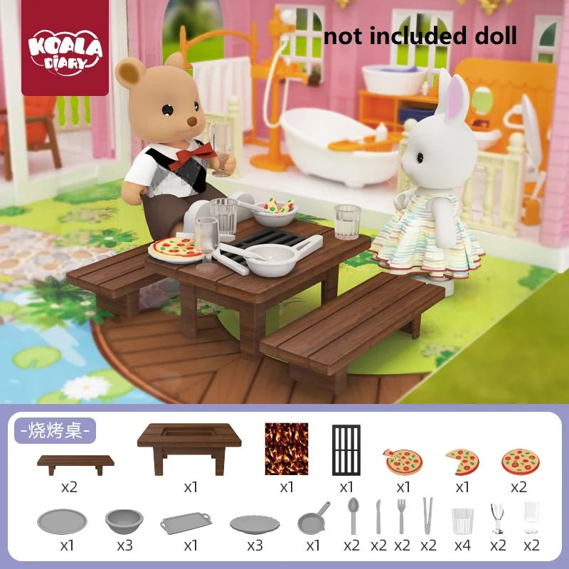 Original Toys Miniature Items Furniture Family Toys Dollhouse LivingRoom Bathroom Kitchen Set Pretend Creative Ideas Kids Toys by Smarsty