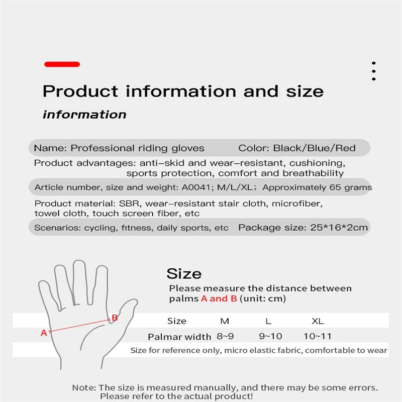 MTB Cycling Gloves Full Finger Anti Slip Breathable - Smarsty