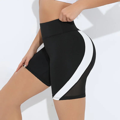 Colorblocked High Waist Yoga Shorts,Shorts for Women Tummy Control Workout Shorts for Women - Smarsty