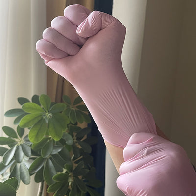 100/50/20PCS Light Pink Disposable Nitrile Gloves Waterproof Anti-static Durable Light Pink Gloves For Kitchen Cooking Tools - Smarsty
