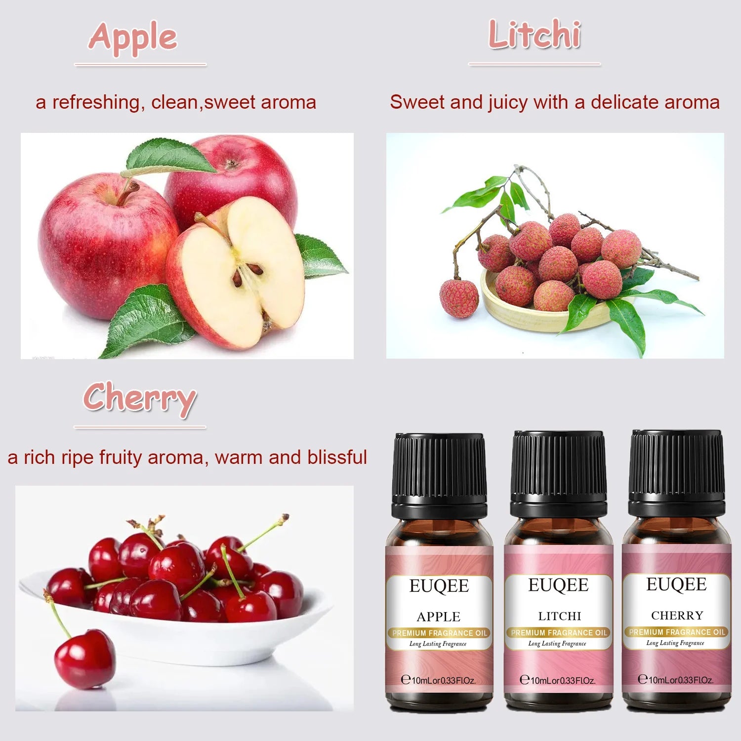 EUQEE 6pcs Fruit Fragrance Oils Set for Diffusers - Smarsty