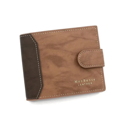 Men's Wallet with Hasp Business Card Holder Case Male Short Purse PU Leather Money Bag for Men Credit Card Wallets - Smarsty