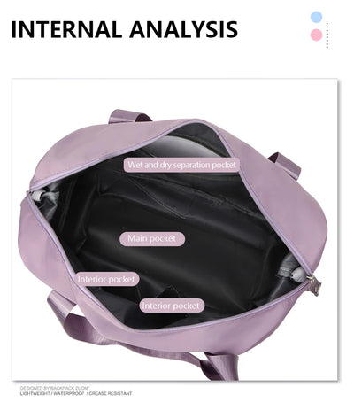 Waterproof Nylon Travel Duffle Bag for Women Large Capacity - Smarsty