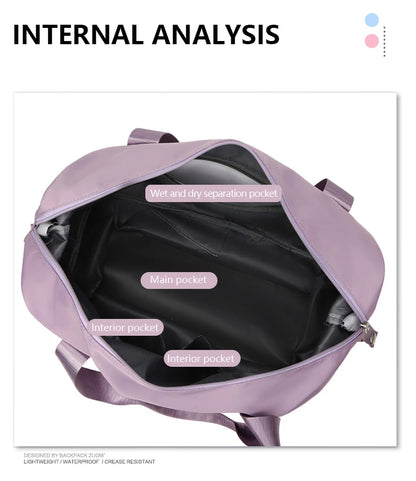 Waterproof Nylon Travel Duffle Bag for Women Large Capacity - Smarsty