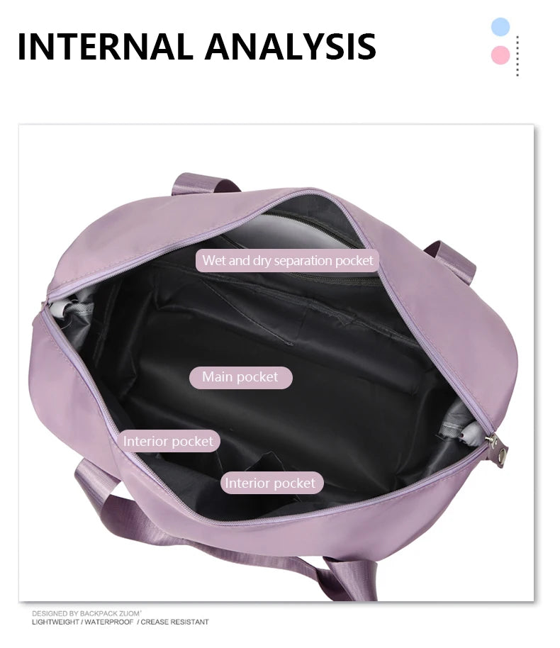 Waterproof Nylon Travel Duffle Bag for Women Large Capacity - Smarsty