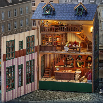 DIY Mini Wooden Doll House Assembly Building Model Pink Princess Villa Architecture Kit 3D Puzzle Dollhouse With Furniture Gifts by Smarsty