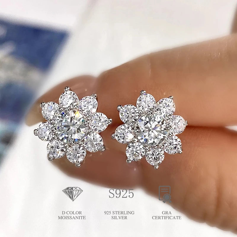 0.5Ct Moissanite Stud Earrings Sterling Silver Sparkle - Smarsty