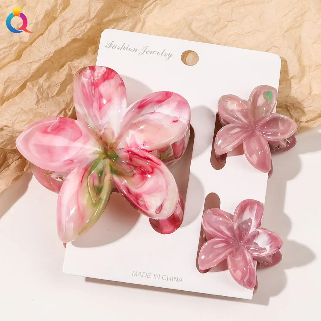 Hawaiian Flower Hair Claw Clips For Thin Hair Lightweight - Smarsty