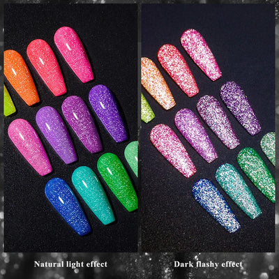 Pink Fluorescent Reflective Gel Nail Polish for Stunning Manicures - Smarsty