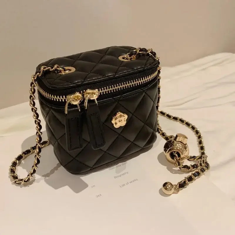 Mini Shoulder Bag Crossbody With Camellia Chain Box - Smarsty