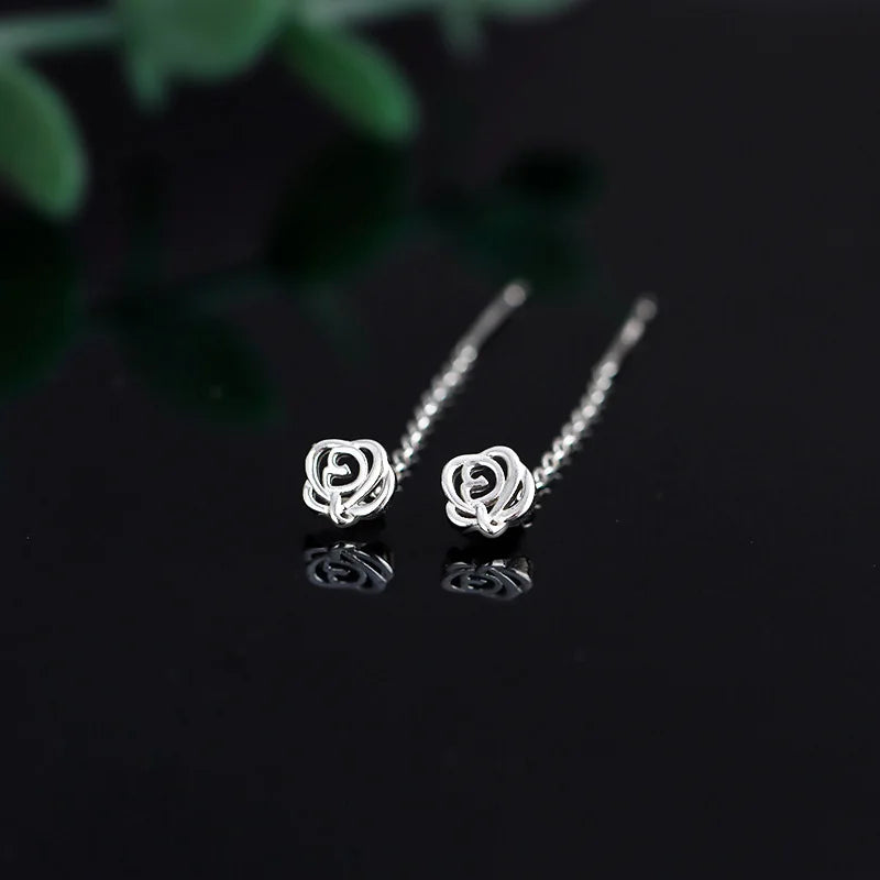 Trendy Long Tassel Heart Drop Earrings for Stylish Women - Smarsty