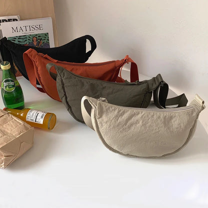 Nylon Shoulder Bag Large Capacity Womens Dumpling Style - Smarsty