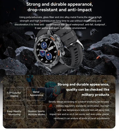 LIGE 1.39 Inch Bluetooth Smart Watch for Men - Smarsty