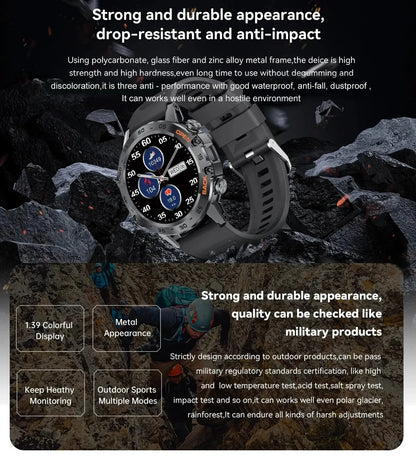 LIGE 1.39 Inch Bluetooth Smart Watch for Men - Smarsty