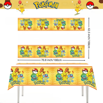 Pokemon Tablecloth Birthday Party Decoration Pikachu Disposable Table Cloth Table Cover Baby Shower Kids Toy Gift Party Supplies by Smarsty