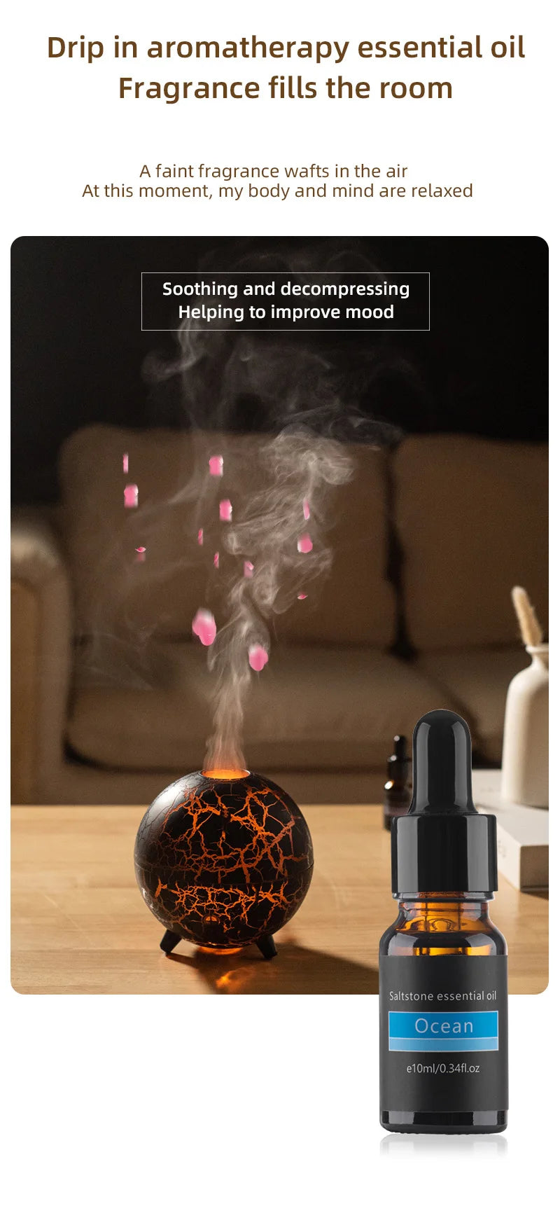 Colorful Atmosphere Lamp USB Humidifier with Essential Oil Diffuser - Smarsty