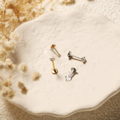316L Stainless Steel Tiny CZ Cartilage Stud Earrings - Smarsty