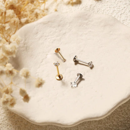 316L Stainless Steel Tiny CZ Cartilage Stud Earrings - Smarsty