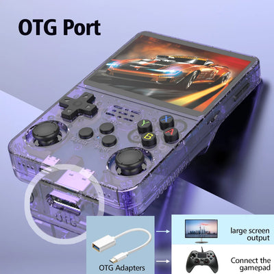 128G R36S Retro Handheld Video Game Console Linux System 3.5 Inch IPS Screen R35s Pro Portable Pocket Video Player 64GB Games - Smarsty