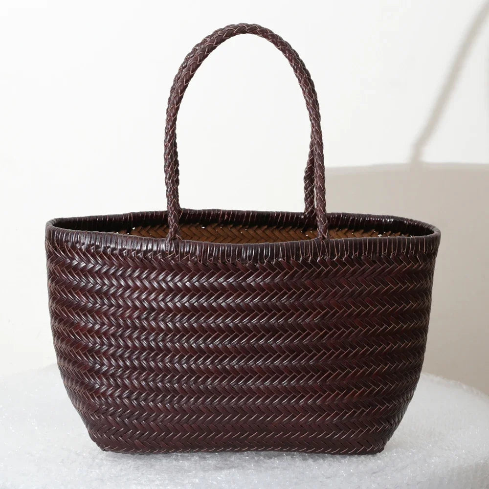 Genuine Leather Tote Bag For Women With Crossbody Strap - Smarsty