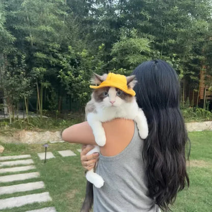 Cute Cat Dog Sun Hat with Ear Hole for Outdoor Fun - Smarsty